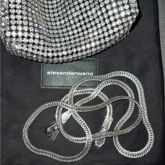 Alexander Wang heiress pouch in rhinestone mesh handbag silver AUTHENTIC - Picture 9 of 13